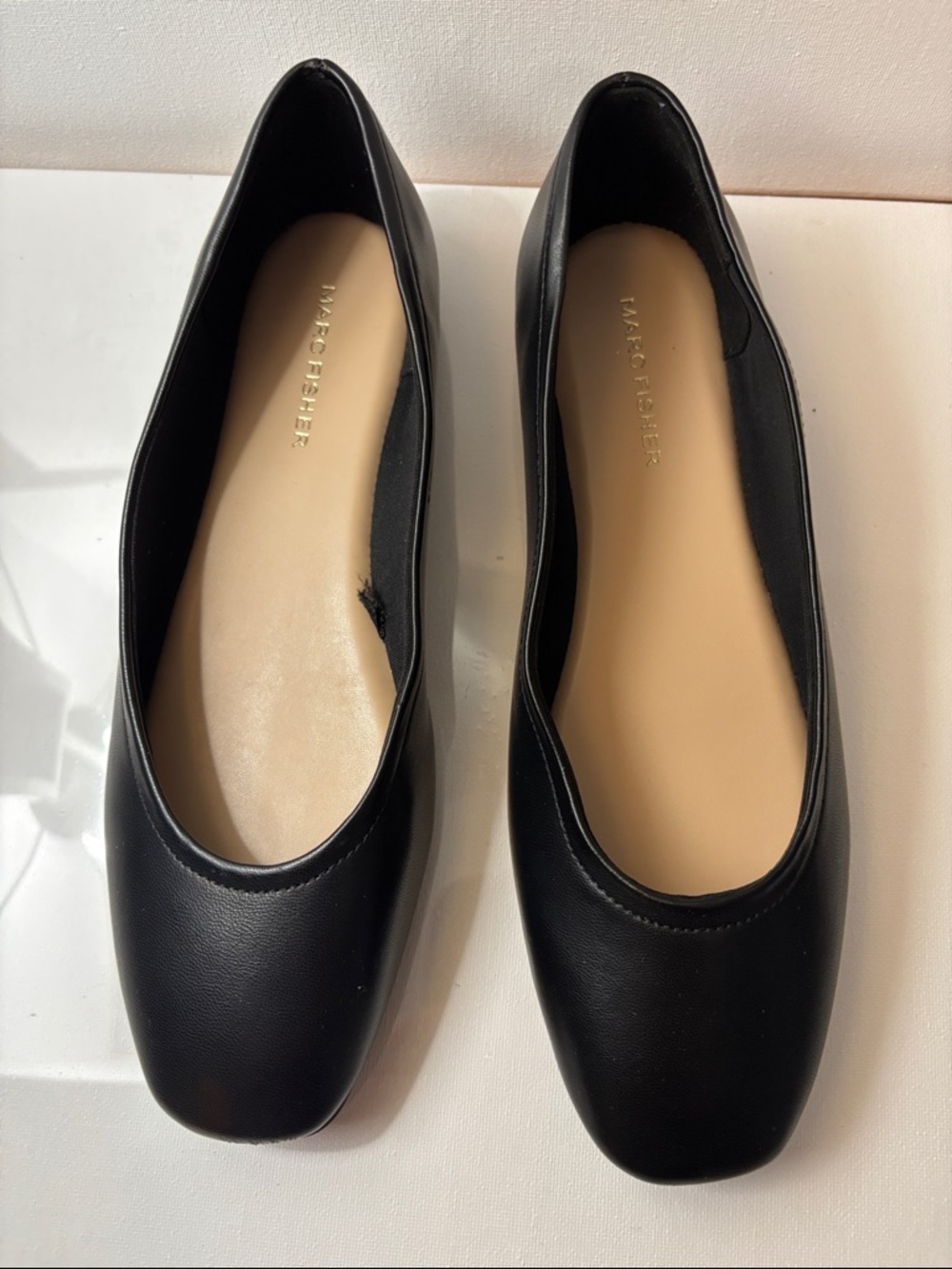 Marc Fisher Black Square-Toe Ballet Flats - Picture 4 of 6